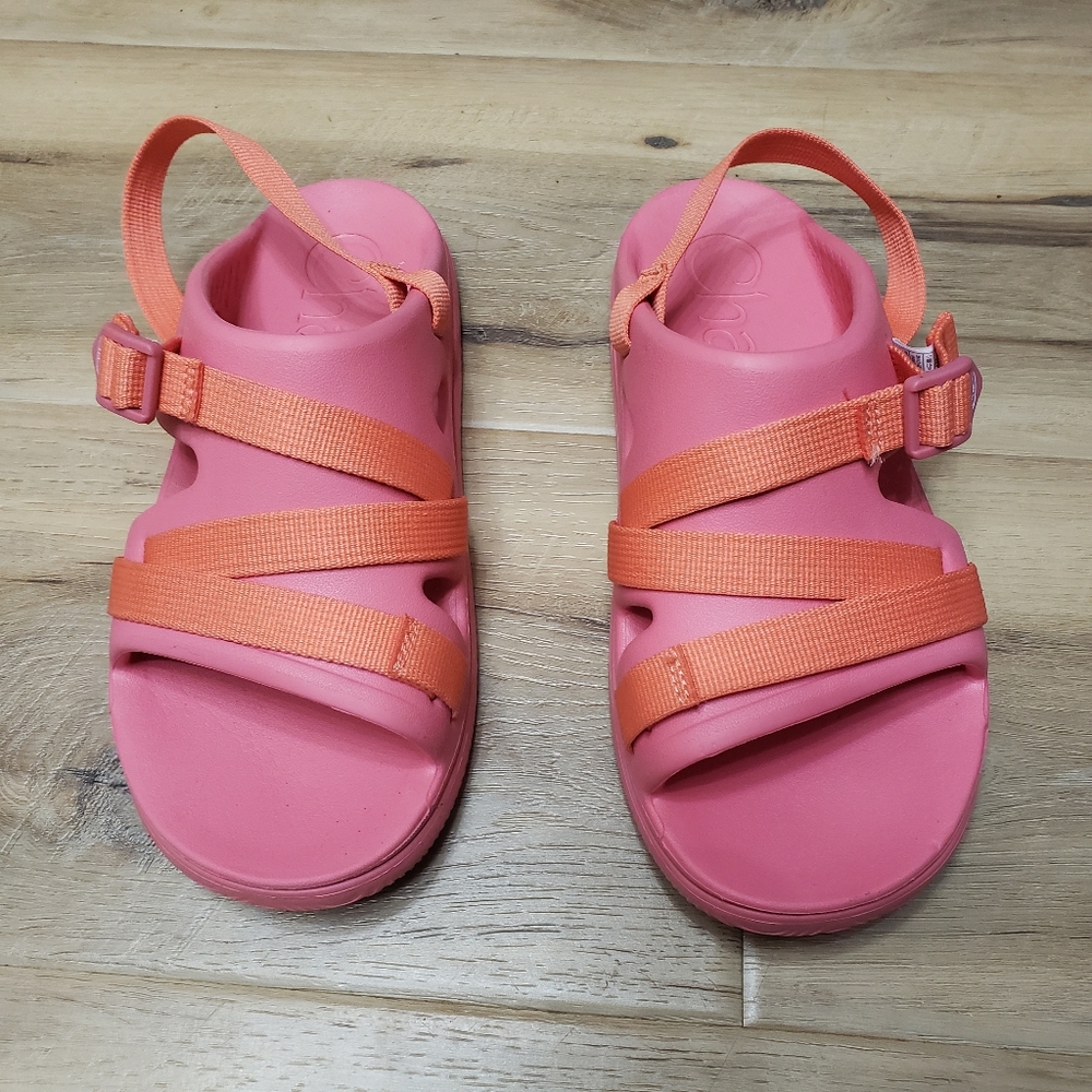 Chaco Girl's Pink and Orange Sandals Size 6